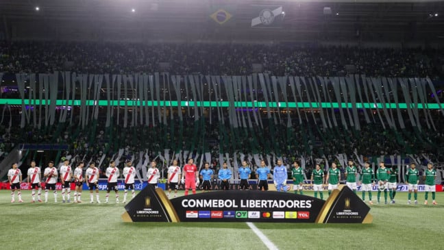 Palmeiras em ação contra o River Plate pela Libertadores (Foto: Cesar Greco) 