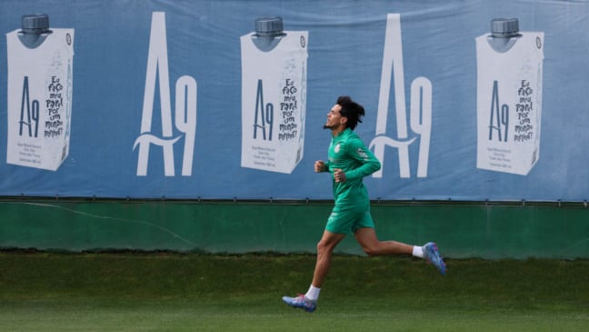 O jogador Gustavo Gómez, da SE Palmeiras, durante treinamento, na Academia de Futebol. (Foto: Cesar Greco/Palmeiras/by Canon)