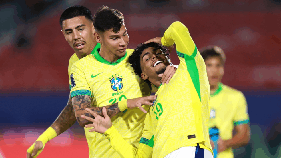 Luighi comemora gol pela Seleção Sub-20 (Foto: Staff Images/Conmebol)