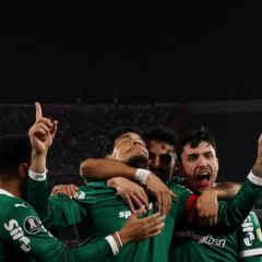 Palmeiras em ação pela Libertadores (Foto: César Greco) 