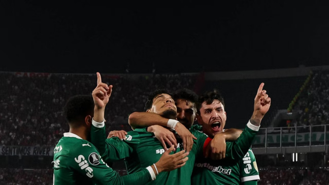 Palmeiras em ação pela Libertadores (Foto: César Greco) 