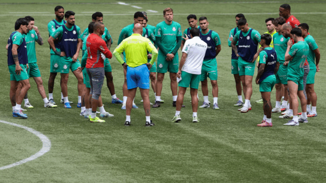 Jogadores do Palmeiras realizaram treinamento no Allianz Parque. (Foto: César Greco/Palmeiras)