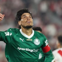 Gómez comemora gol pelo Palmeiras na Libertadores (Foto: Cesar Greco/Palmeiras)