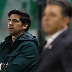 Abel Ferreira à beira do campo pelo Palmeiras (Foto: César Greco) 