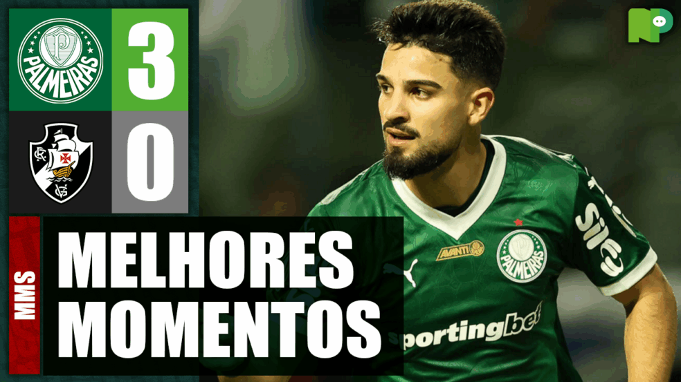 Assista aos melhores momentos de Palmeiras 3 a 0 Vasco pelo Brasileirão