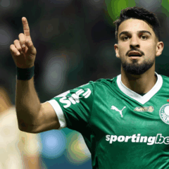 Flaco López comemora gol do Palmeiras diante do Vasco (Foto: Cesar Greco/Palmeiras)
