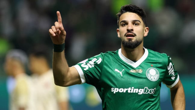 Flaco López comemora gol do Palmeiras diante do Vasco (Foto: Cesar Greco/Palmeiras)