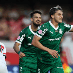 Sosa comemora gol da virada do Palmeiras sobre o São Paulo (Foto: Cesar Greco/Palmeiras)