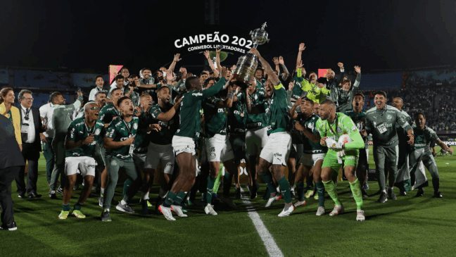 Comemorações da SE Palmeiras pela conquista da Copa Libertadores 2021. (Foto: Cesar Greco)
