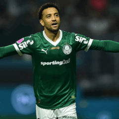 Felipe Anderson comemora seu gol pelo Palmeiras. Foto: Staff Images/Allianz Parque