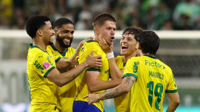 Palmeiras em ação contra o Red Bull Bragantino (Foto: Cesar Greco) 