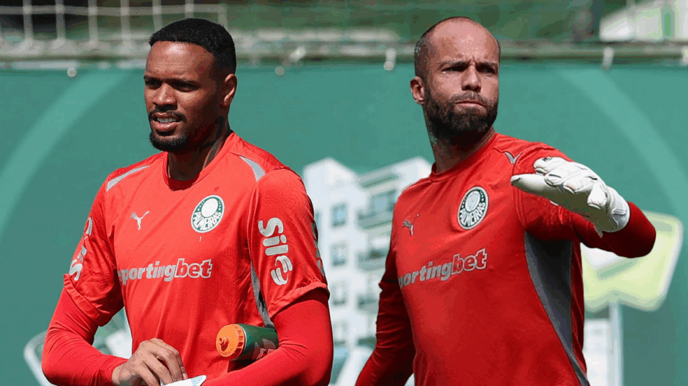 Carlos Miguel e Marcelo Lomba são opções para o lugar de Weverton (Fotos: Cesar Greco/Palmeiras)