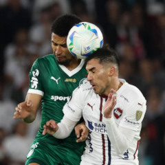 Murilo em ação pelo Palmeiras na Libertadores, contra a LDU. Foto: César Greco/Palmeiras
