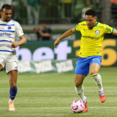 Vitor Roque em ação pelo Palmeiras. Foto: César Greco/Palmeiras
