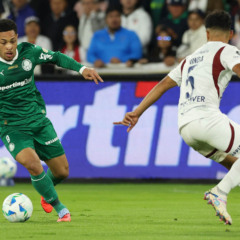 Palmeiras em ação diante da LDU, fora de casa (Foto: Cesar Greco / Palmeiras)