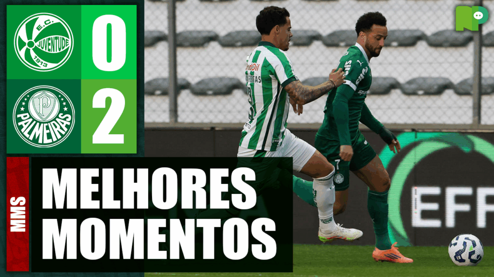 Assista aos melhores momentos de Juventude 0 x 2 Palmeiras pelo Brasileirão