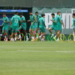 Os jogadores da SE Palmeiras, durante treinamento, na Academia de Futebol. (Foto: Cesar Greco/Palmeiras/by Canon)