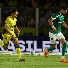 Flaco López em ação pelo Palmeiras contra o Mirassol. Foto: César Greco