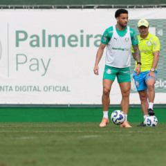 O jogador Felipe Anderson, da SE Palmeiras, durante treinamento, na Academia de Futebol. (Foto: Cesar Greco/Palmeiras/by Canon)
