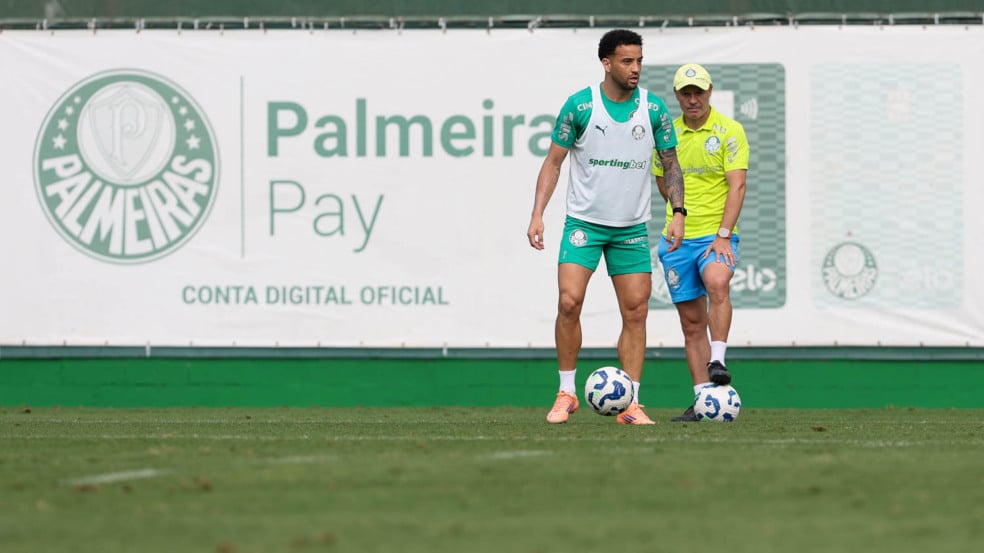 O jogador Felipe Anderson, da SE Palmeiras, durante treinamento, na Academia de Futebol. (Foto: Cesar Greco/Palmeiras/by Canon)