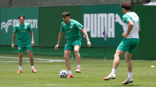 O jogador Joaquín Piquerez, da SE Palmeiras, durante treinamento, na Academia de Futebol. (Foto: Cesar Greco/Palmeiras/by Canon)