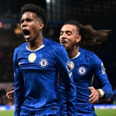 Estêvão fez o gol da vitória do Chelsea contra o Liverpool pela Premier League (Foto: Getty Images)
