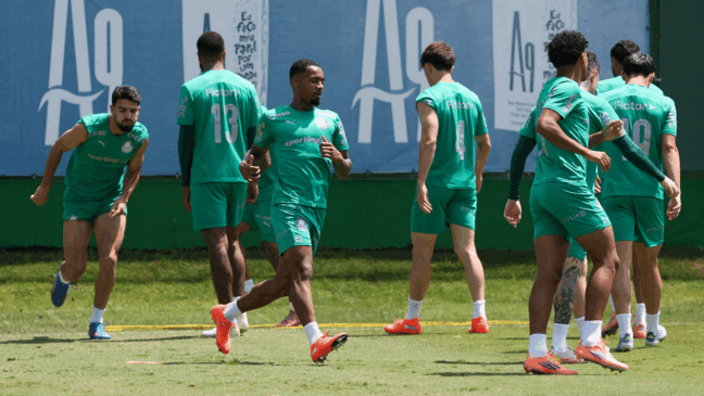 O jogador Allan, da SE Palmeiras, durante treinamento, na Academia de Futebol. (Foto: Cesar Greco/Palmeiras/by Canon)

