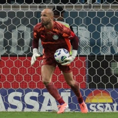 O goleiro Marcelo Lomba, da SE Palmeiras, em jogo contra a equipe do Grêmio FBPA, durante partida válida pela trigésima sexta rodada, do Campeonato Brasileiro, Série A, na Arena do Grêmio. (Foto: Cesar Greco/Palmeiras/by Canon)
