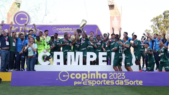 Palmeiras campeão da Copinha em 2023 (Foto: Fabio Menotti/Palmeiras/by Canon)