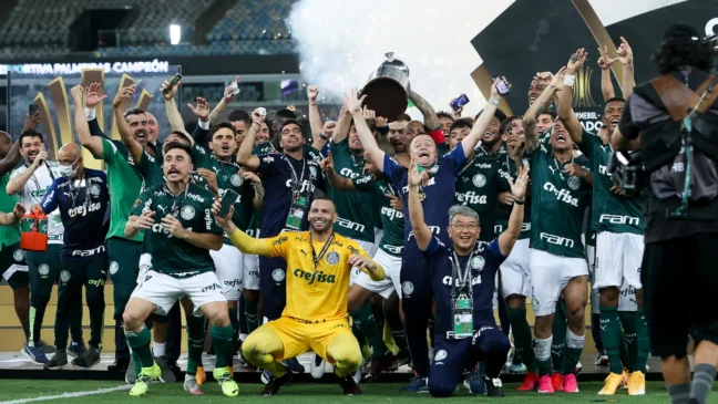 Palmeiras campeão da Libertadores, contra o Santos, no Maracanã. Foto: César Greco/Palmeiras