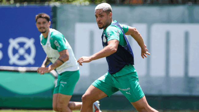 Vitor Roque em treinamento na Academia de Futebol. Foto: Fabio Menotti/Palmeiras/by Canon