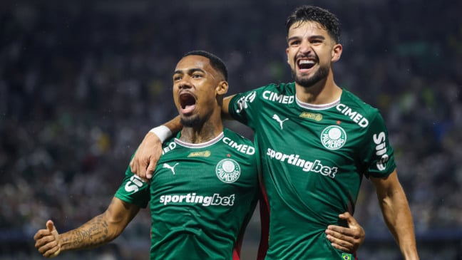 Allan e Flaco López em ação pelo Palmeiras. Foto: Fábio Menotti/Palmeiras