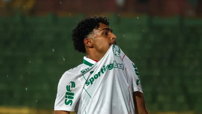 Palmeiras em ação contra a Portuguesa (Foto: Fábio Menotti / Palmeiras) 