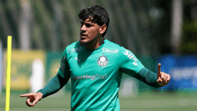 O jogador Gustavo Gómez, da SE Palmeiras, durante treinamento, na Academia de Futebol. (Foto: Cesar Greco/Palmeiras/by Canon)
