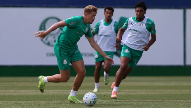 Palmeiras durante treinamento na Academia de Futebol (Foto: Cesar Greco) 