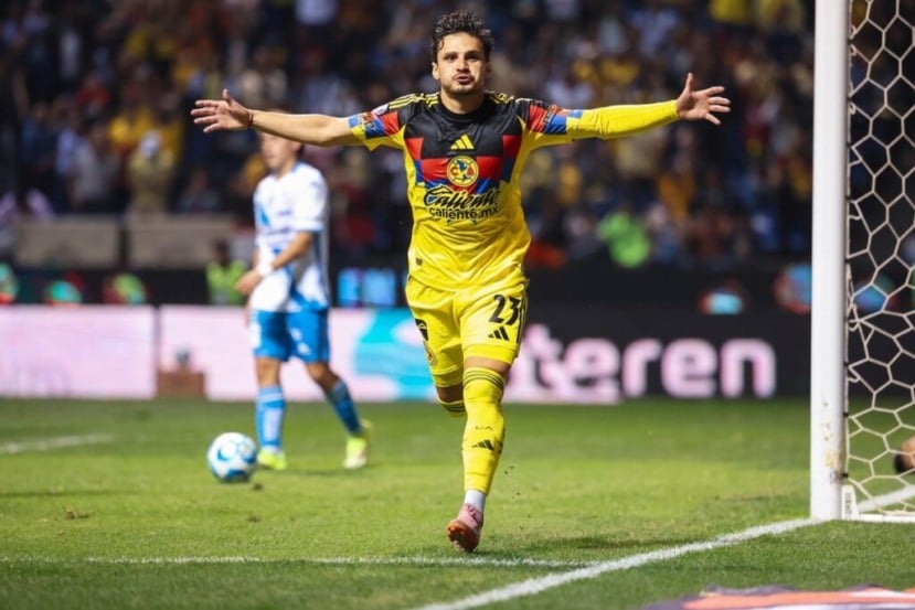 Raphael Veiga marcou seu primeiro gol pelo América-MEX. Foto: Divulgação/América