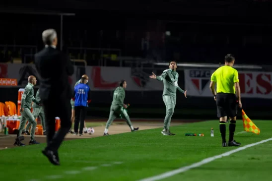São Paulo x Palmeiras, Hernan Crespo e Abel Ferreira — Foto: Staff Images / CONMEBOL

