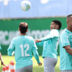 O jogador Marlon Freitas, da SE Palmeiras, durante treinamento, na Academia de Futebol. (Foto: Cesar Greco/Palmeiras/by Canon)
