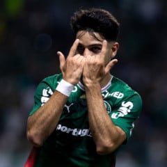 Flaco L&oacute;pez em a&ccedil;&atilde;o pelo Palmeiras. Foto: Staff Images/Allianz Parque