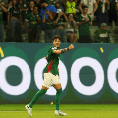 O jogador Gustavo G&oacute;mez, da SE Palmeiras, comemoras seu gol contra a equipe do C Athletico Paranaense, durante partida v&aacute;lida pela d&eacute;cima segunda rodada, do Campeonato Brasileiro, S&eacute;rie A, na arena Allianz Parque. (Foto: Cesar Greco/Palmeiras/by Canon)
