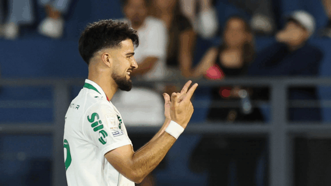Flaco López comemora gol diante do Red Bull Bragantino (Foto: Cesar Greco) 