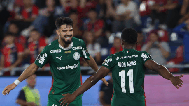 Palmeiras em ação pela Libertadores (Foto: Cesar Greco / Palmeiras) 