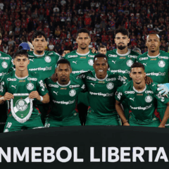 O time da SE Palmeiras, posa para foto em jogo contra a equipe do C Cerro Porte&ntilde;o, durante partida v&aacute;lida pela fase de grupos, da Conmebol Libertadores, no Est&aacute;dio La Nueva Olla. (Foto: Cesar Greco/Palmeiras/by Canon)
