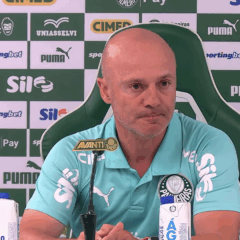 Vitor Castanheira durante coletiva de imprensa (Foto: Reprodu&ccedil;&atilde;o / TV Palmeiras) 