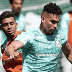 O atacante Paulinho durante treinamento na Academia de Futebol (Foto: Cesar Greco/Palmeiras/by Canon)
