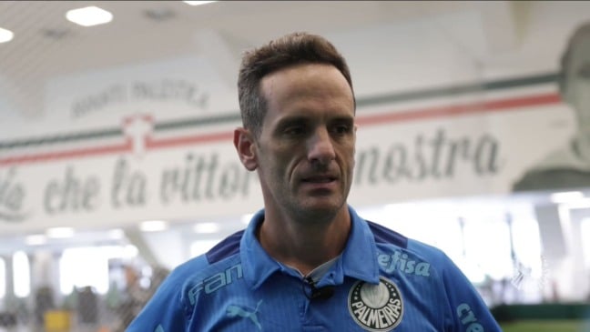 Marco Aurelio Schiavo durante treinamento na TV Palmeiras (Foto: Reprodução / TV Palmeiras)