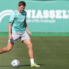 Bruno Fuchs em treino do Palmeiras. Foto: C&eacute;sar Greco/Palmeiras
