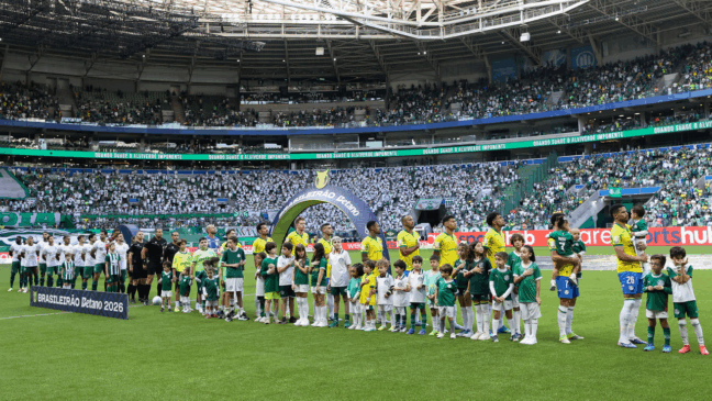 O time da SE Palmeiras, em jogo contra a equipe da A Chapecoense F, durante partida válida pela décima oitava rodada, do Campeonato Brasileiro, Série A, na Arena Allianz Parque. (Foto: Cesar Greco/Palmeiras/by Canon)
