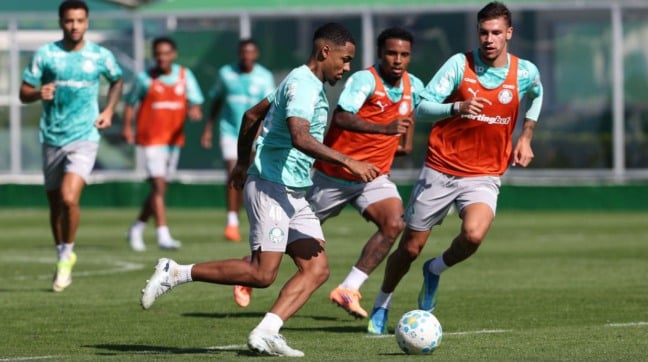 O jogador Allan, da SE Palmeiras, durante treinamento, na Academia de Futebol. (Foto: Cesar Greco/Palmeiras/by Canon)
