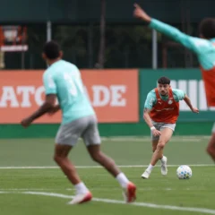 O lateral-esquerdo Joaqu&iacute;n Piquerez durante treinamento na Academia de Futebol (Foto: Cesar Greco/Palmeiras/by Canon)
